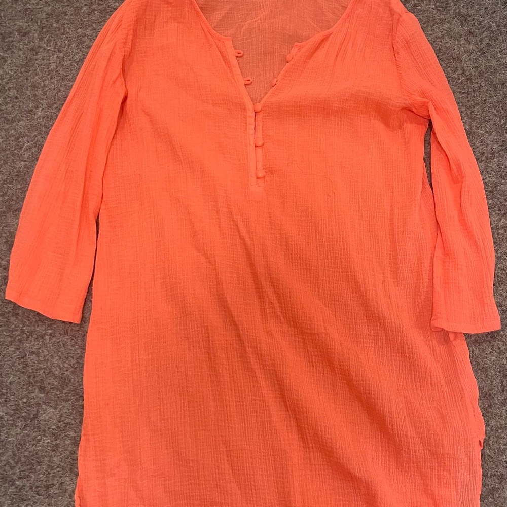 J Crew orange swim suit coverup